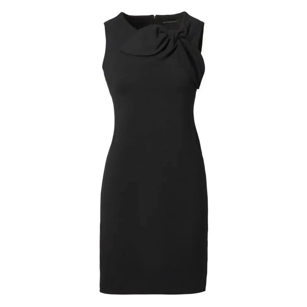 Banana Republic Neck Bow Ponte Sheath Dress Black